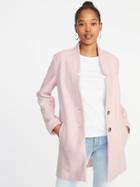 Soft-brushed Button-front Coat For Women