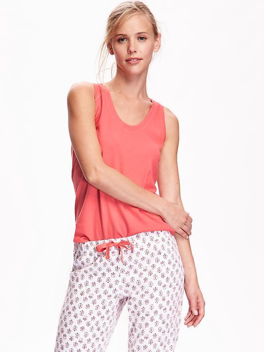 Old Navy Womens Relaxed Waffle Knit Tank Size L Tall - Hot Coral Pink