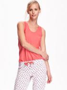 Old Navy Womens Relaxed Waffle Knit Tank Size L Tall - Hot Coral Pink
