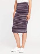 Old Navy Jersey Pencil Midi Skirt For Women - Red Stripe