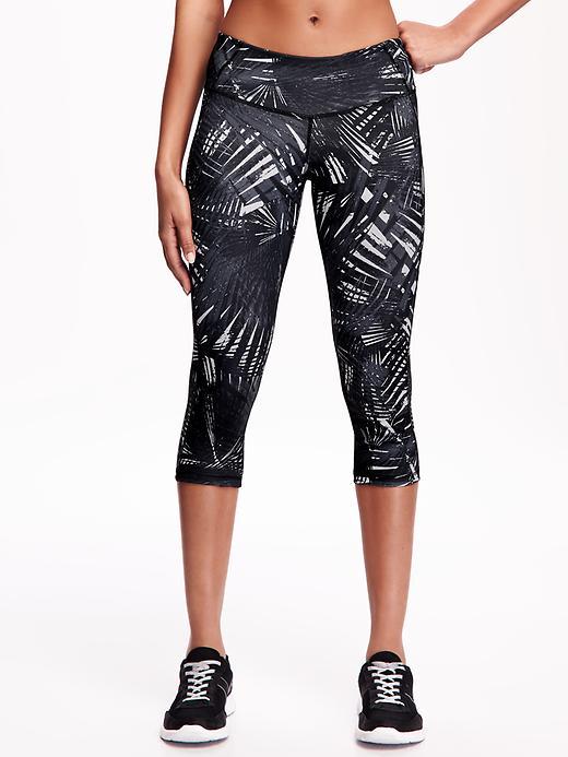 Old Navy Go Dry Cool Compression Crops For Women 20 - White/palm