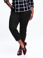 Old Navy Womens Plus The Pixie Mid Rise Pants Size 16 Long Plus - Black/white I
