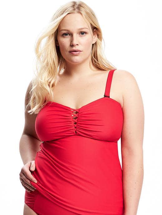 Old Navy Lace Up Bandeau Plus - Stop Light Nylon