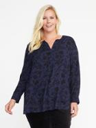Old Navy Womens Patterned Plus-size Pullover Tunic Blue Black Size 4x