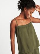 Old Navy Womens Smocked Swim Cover-up Cami For Women Olive Size S