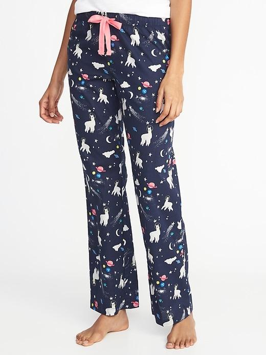 Old Navy Womens Poplin Sleep Pants For Women Space Llamas Size S