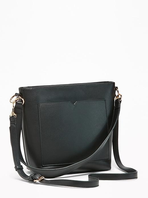 Old Navy Womens Faux-leather Bucket Bag For Women Blackjack Size One Size