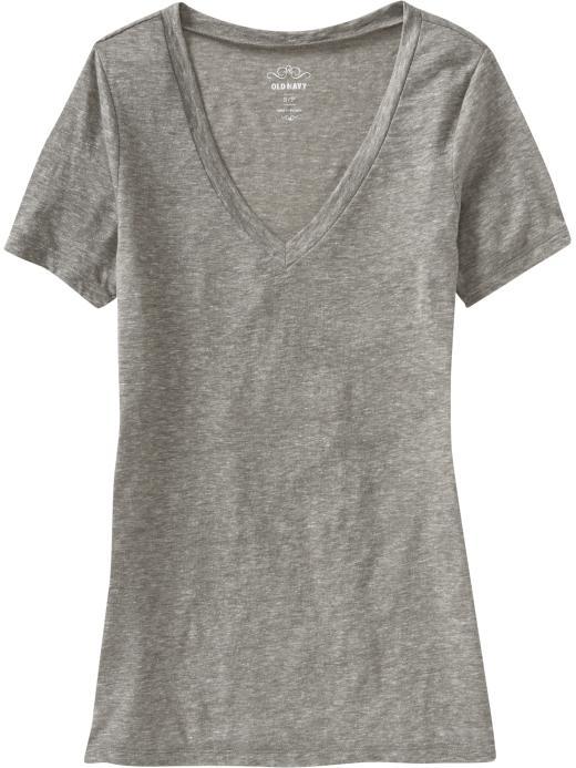 Old Navy Relaxed V Neck Tee Size M - Light Gray