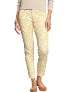 Old Navy Womens The Pixie Ankle Pants Size 0 Regular - Yellow Floral
