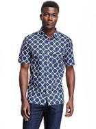 Old Navy Slim Fit Printed Shirt For Men - Goodnight Nora