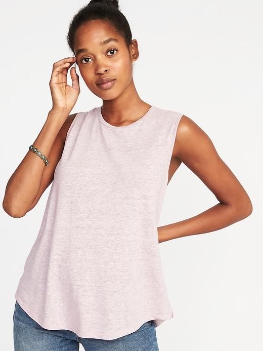 Old Navy Womens Relaxed Sleeveless Tie-back Top For Women Plum Tonic Size Xl