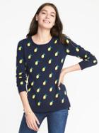 Old Navy Womens Classic Crew-neck Sweater For Women Lemons Size S