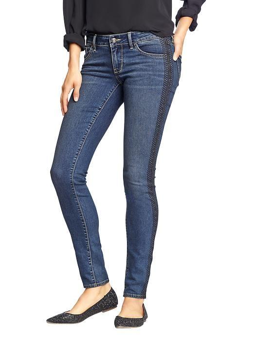 Old Navy Womens The Rockstar Lace Print Jeans - Indigo