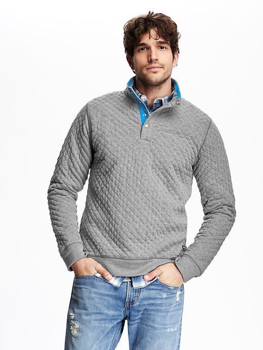 Old Navy Quilted Popover Fleece Size Xxl Big - Heather Grey