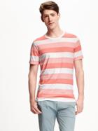 Old Navy Striped Crew Neck Tee For Men - Briquette