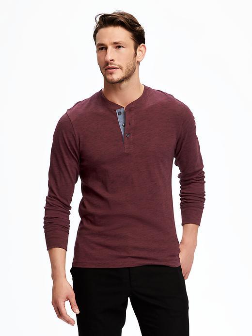 Old Navy Henley Tee For Men - Burgundy Heather