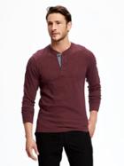 Old Navy Henley Tee For Men - Burgundy Heather