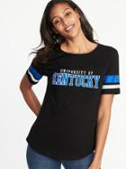 Old Navy Womens College-team Graphic Sleeve-stripe Tee For Women University Of Kentucky Size Xs