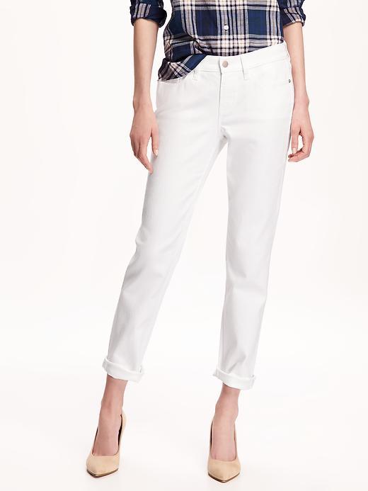 Old Navy Boyfriend Straight Jeans For Women - Bright White