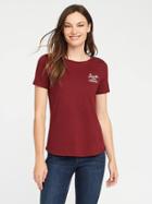 Old Navy Everywear Graphic Curved Hem Tee For Women - Live For The Moment