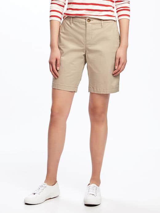 Old Navy Everyday Twill Shorts For Women 9 - Rubber Band