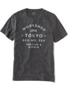 Old Navy Workshop Tokyo Service & Repair Tee For Men - Dark Charcoal Gray