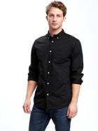 Old Navy Mens Regular-fit Poplin Shirt For Men Black Size L