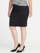 Old Navy Womens Smooth & Slim Ponte-knit Plus-size Pencil Skirt Black Size 3x