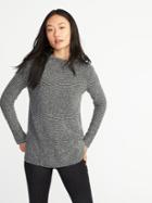Old Navy Womens Mock-neck Boucl Sweater For Women Gray Stripe Size Xl