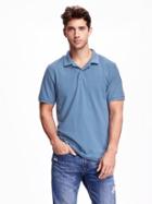 Old Navy Short Sleeve Pique Polo For Men - Ancient Mariner