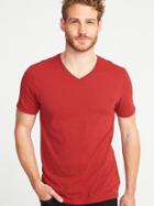 Old Navy Mens Soft-washed Slub-knit V-neck Tee For Men Robbie Red Size Xxl