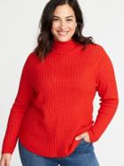 Old Navy Womens Directional Rib-knit Plus-size Mock-neck Sweater Red Size 2x