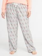Old Navy Womens Patterned Plus-size Flannel Sleep Pants Pink Flamingo Size 4x