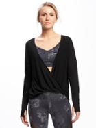 Old Navy Go Dry Reversible Cross Wrap Top For Women - Black
