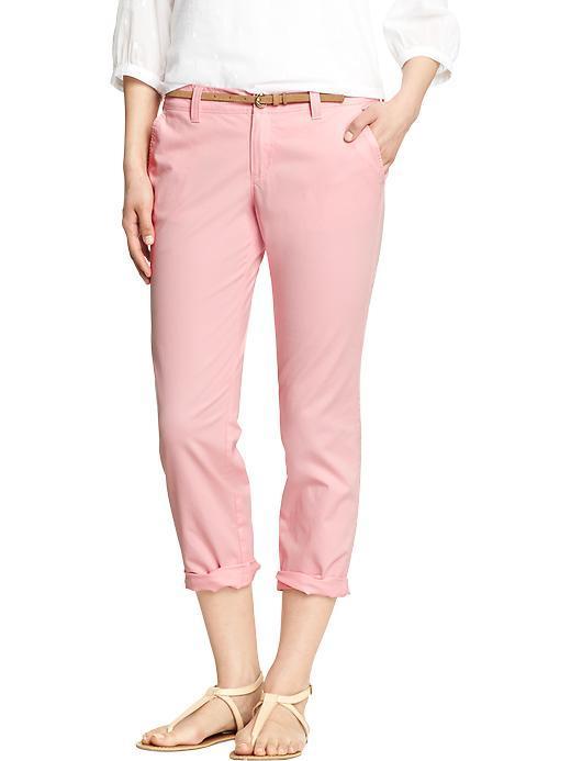 Old Navy Womens Boyfriend Skinny Khakis 24 1/2&quot; - Pink Pirouette