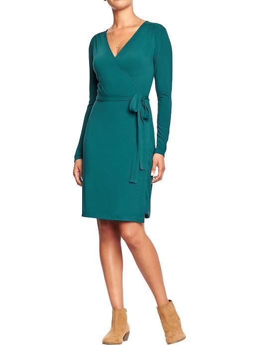 Old Navy Womens Long Sleeved Wrap Dresses - Teal Next Time