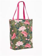 Old Navy Womens Printed Canvas Tote For Women Olive Floral Size One Size