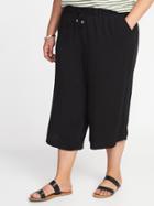Old Navy Womens Mid-rise Plus-size Pull-on Soft Culottes Black Size 4x