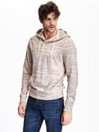 Old Navy Long Sleeve Hooded Henley Tee - Blue Marl