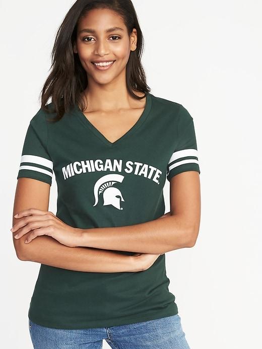 Old Navy Womens College Team Sleeve-stripe Tee For Women Michigan State Size Xs