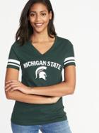 Old Navy Womens College Team Sleeve-stripe Tee For Women Michigan State Size Xs
