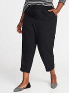 Old Navy Womens Mid-rise Plus-size Soft Utility Pants Black Size 1x