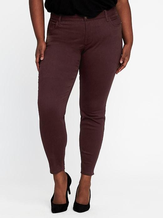 Old Navy Womens Smooth & Slim High-rise Plus-size Sateen Rockstar Jeans Cassis Size 28