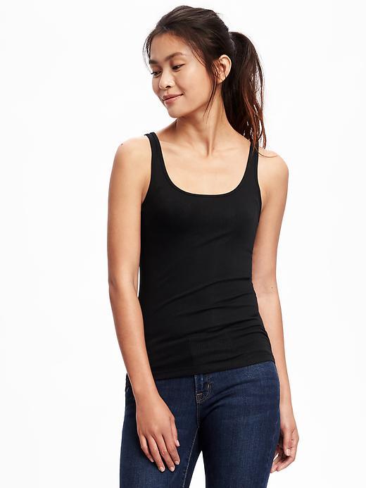 Old Navy Fitted Rib Knit Tank For Women - Black