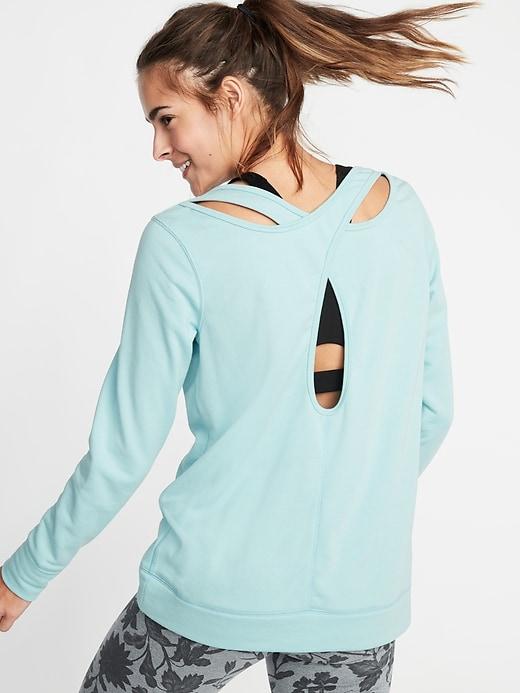 Old Navy Womens Relaxed French-terry Keyhole-back Sweatshirt For Women Seafoam Size Xxl