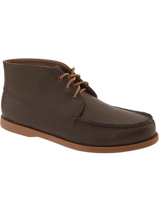 Old Navy Mens Faux Leather Boots Size 10 - Dark Brown