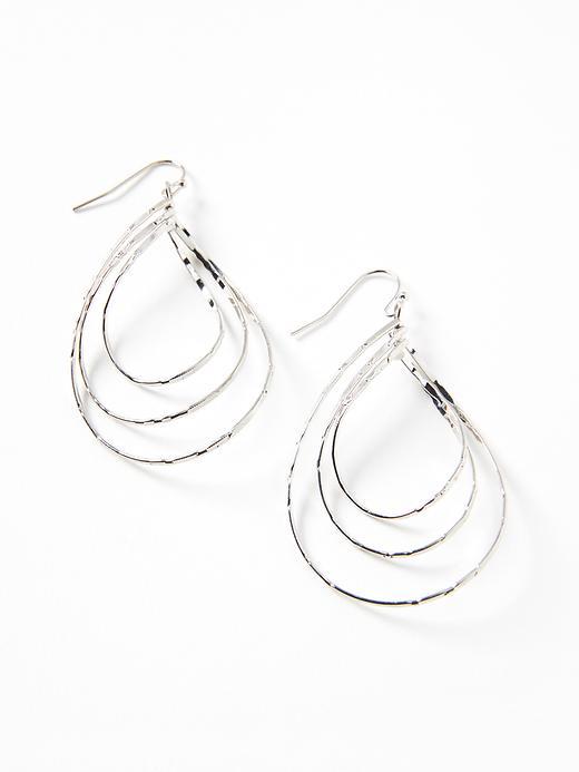 Old Navy Twisted Hoop Teardrop Earrings For Women - Silver