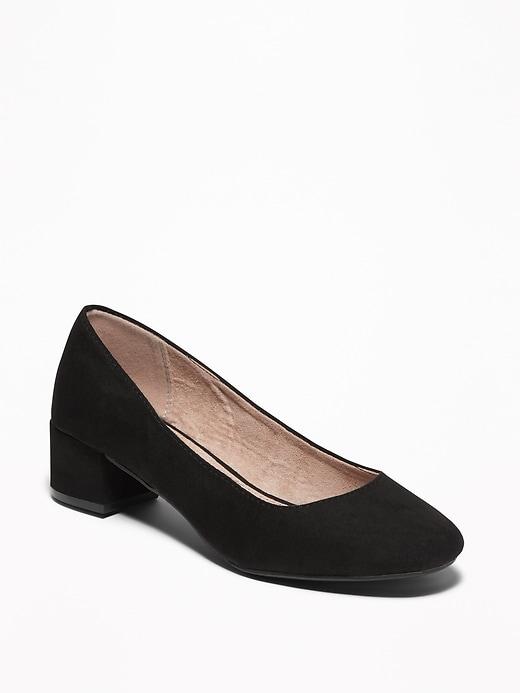 Old Navy Womens Faux-suede Block Heels For Women Black Size 7