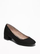 Old Navy Womens Faux-suede Block Heels For Women Black Size 7