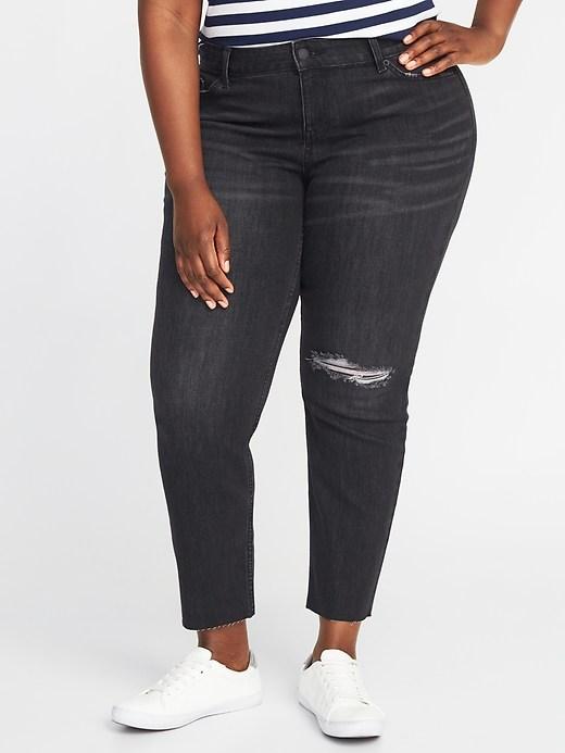 Old Navy Womens The Plus-size Power Jean, A.k.a. The Perfect Straight Faded Black Size 18